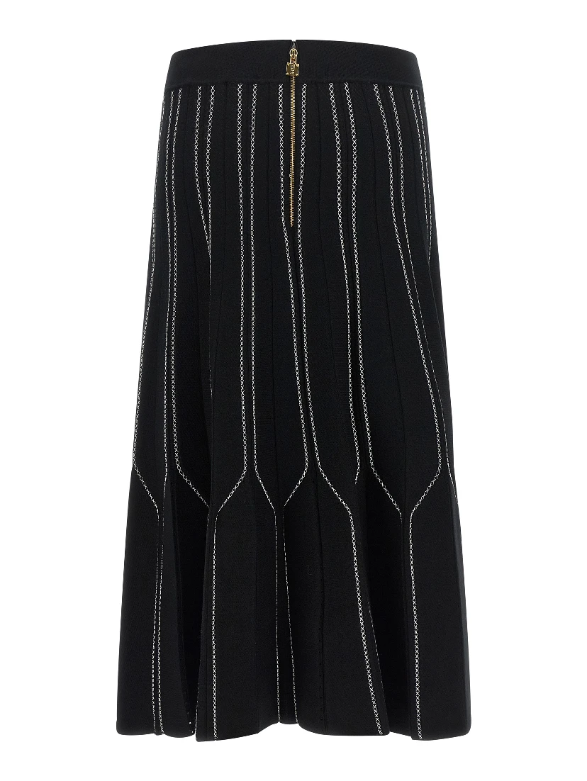 Black Viscose Midi Skirt