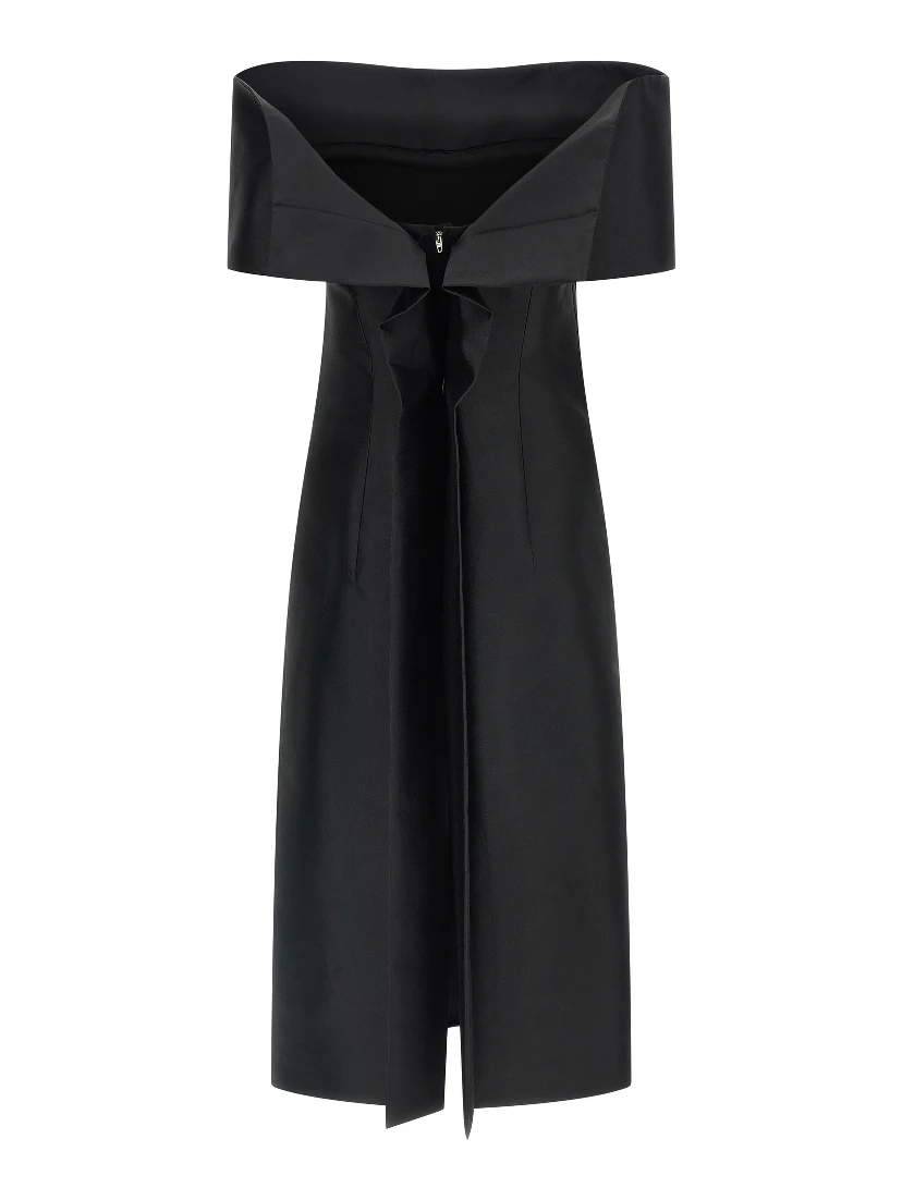 Black Silk Midi Dress