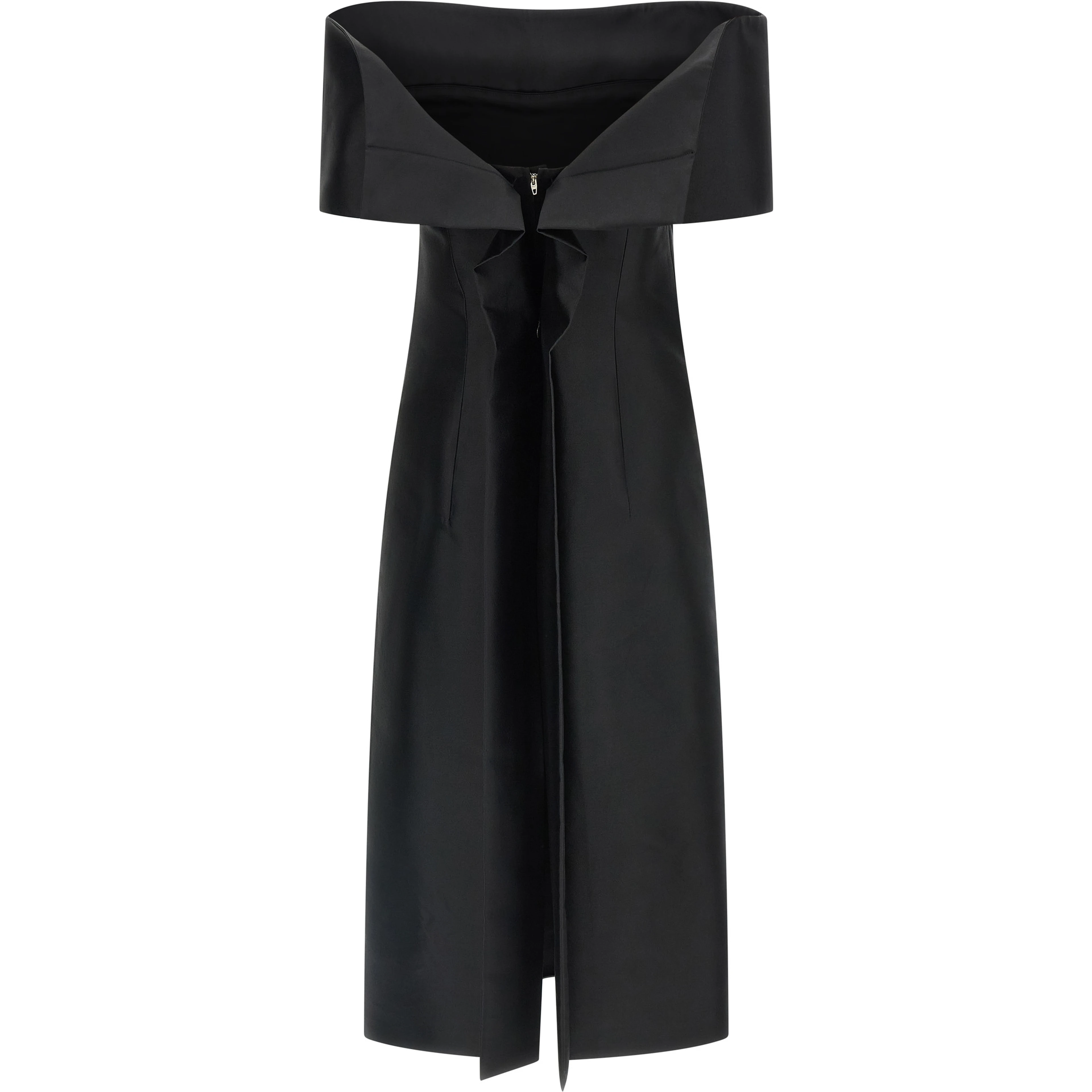 Black Silk Midi Dress