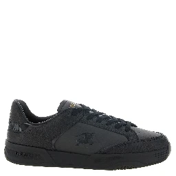Black Leather Chunky Sneakers