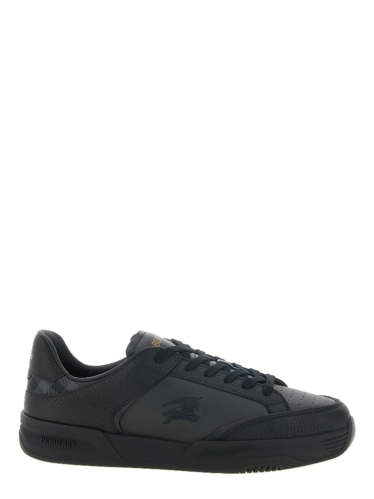 Black Leather Chunky Sneakers