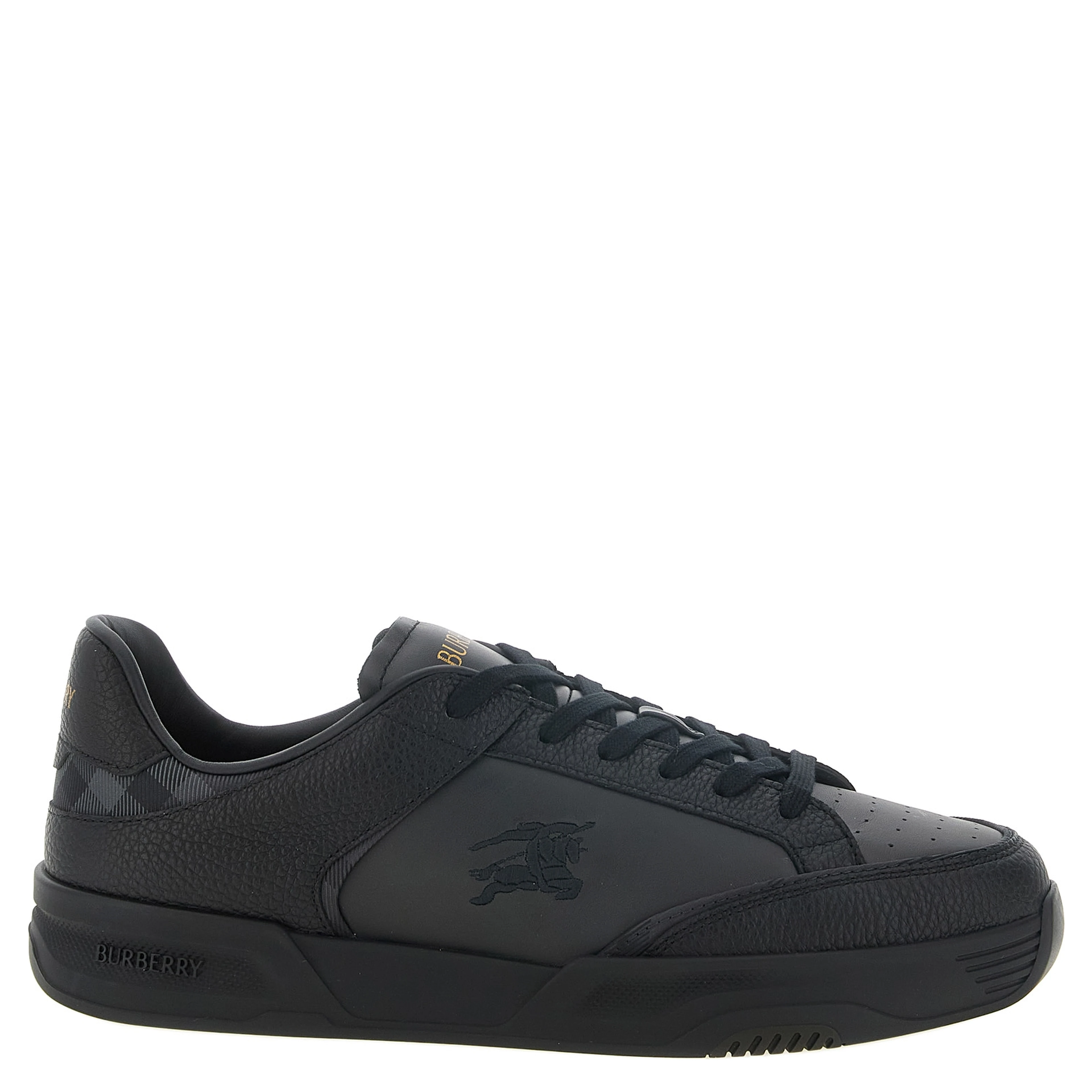 Black Leather Chunky Sneakers