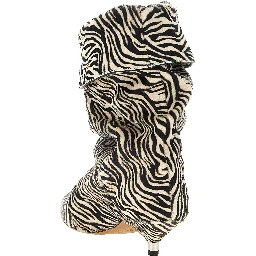 Bicolor Cowhide Ankle Boots