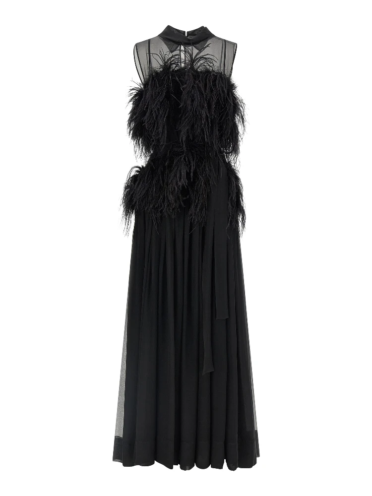 Black Silk Long Dress