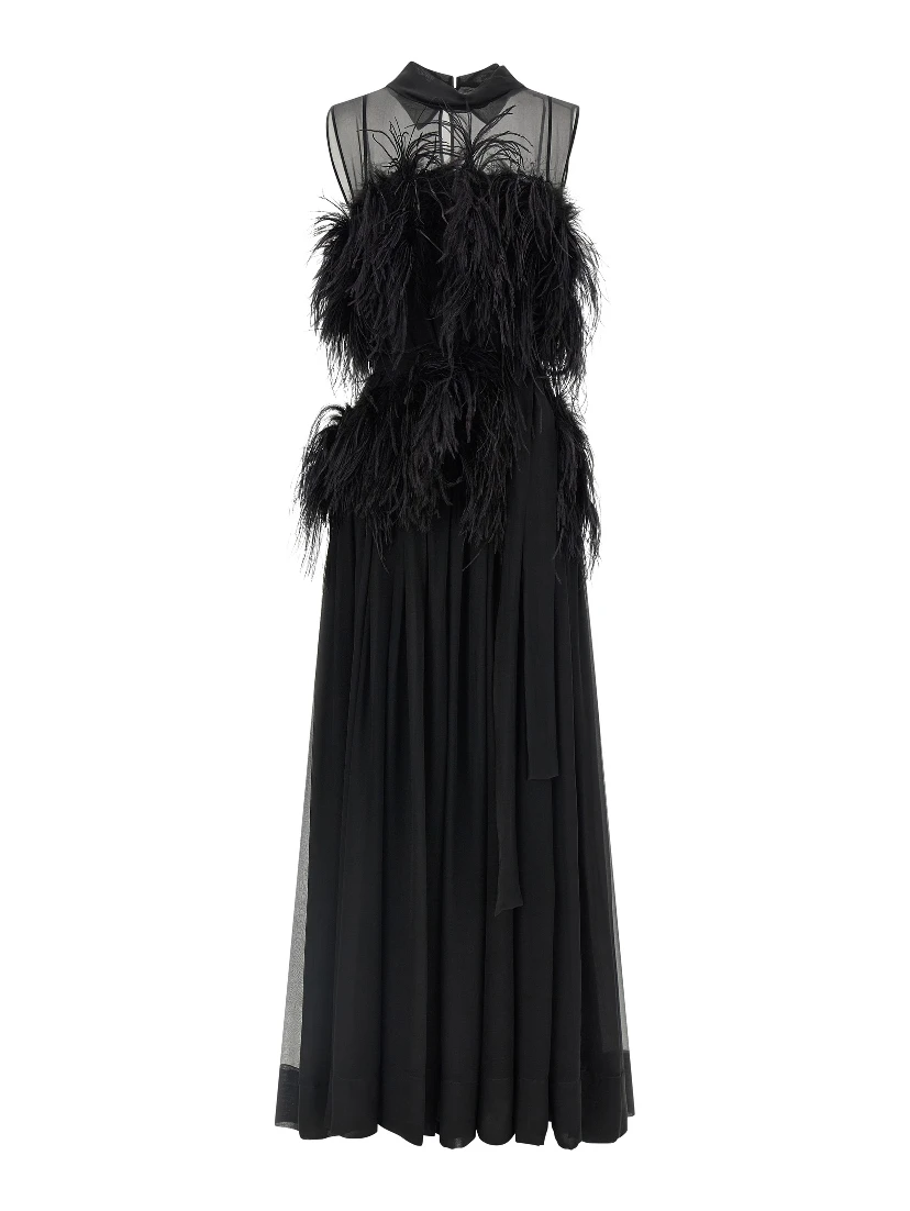 Black Silk Long Dress