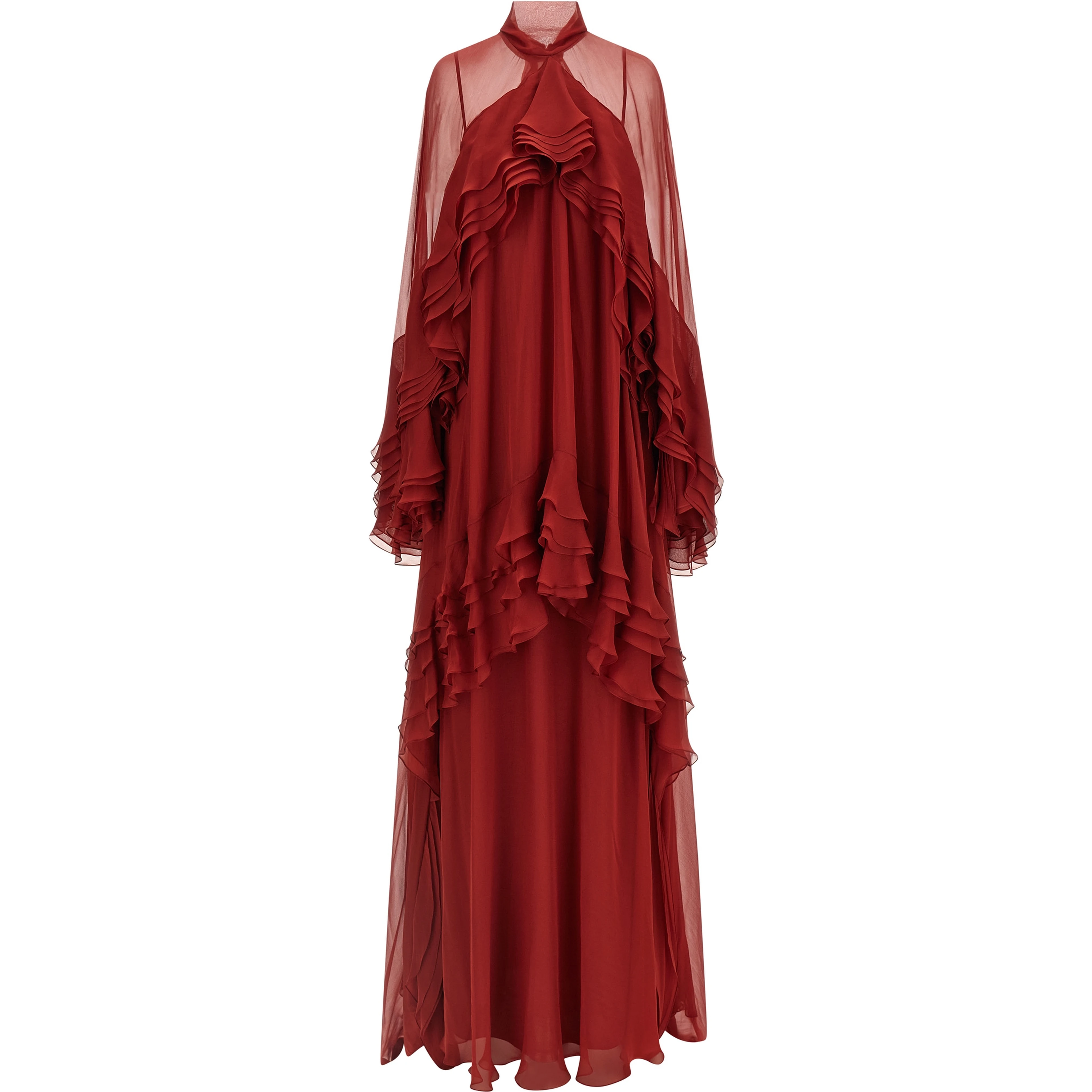 Bordeaux Silk Long Dress