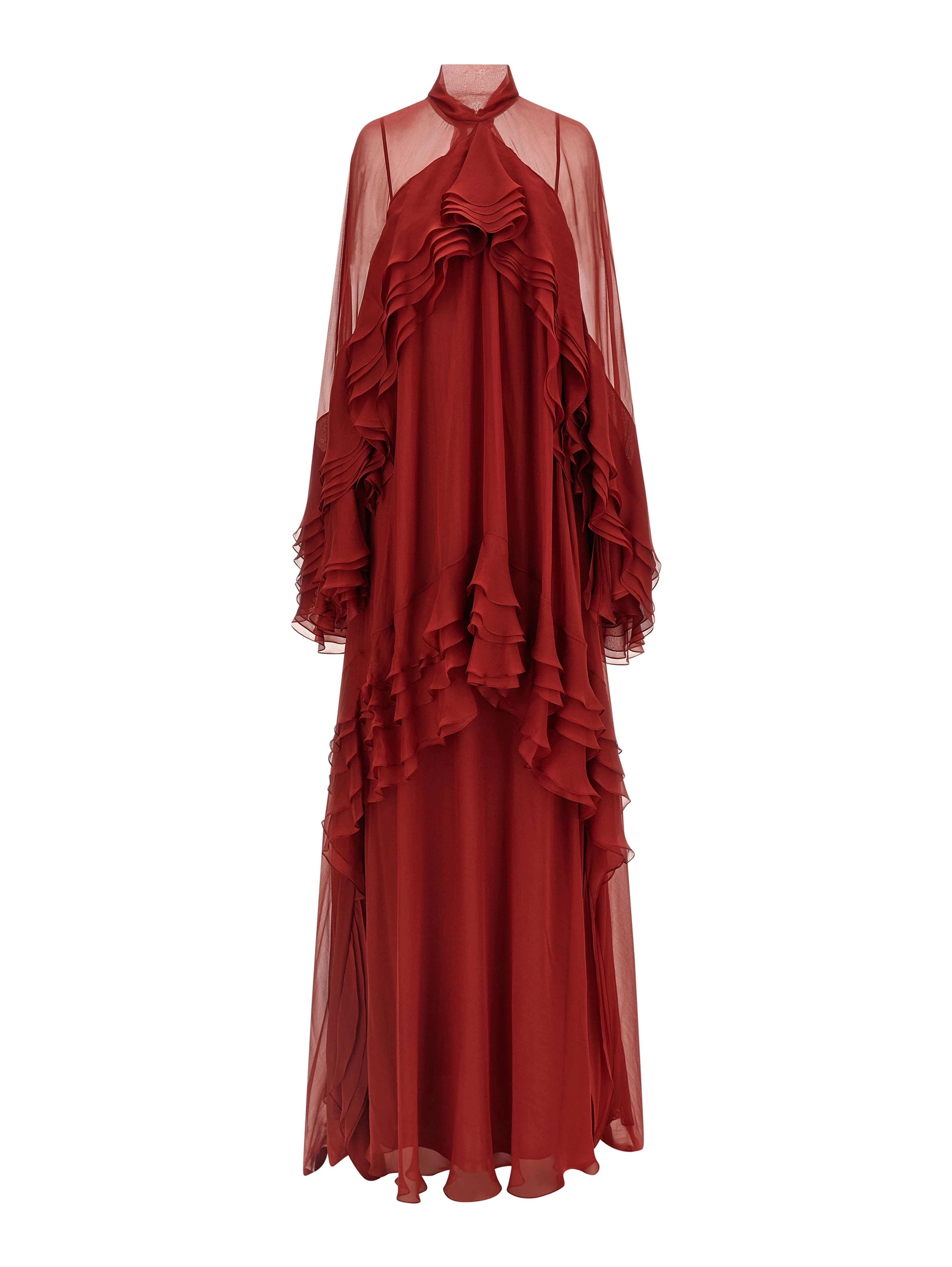 Bordeaux Silk Long Dress
