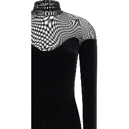 Black Polyester Long Dress