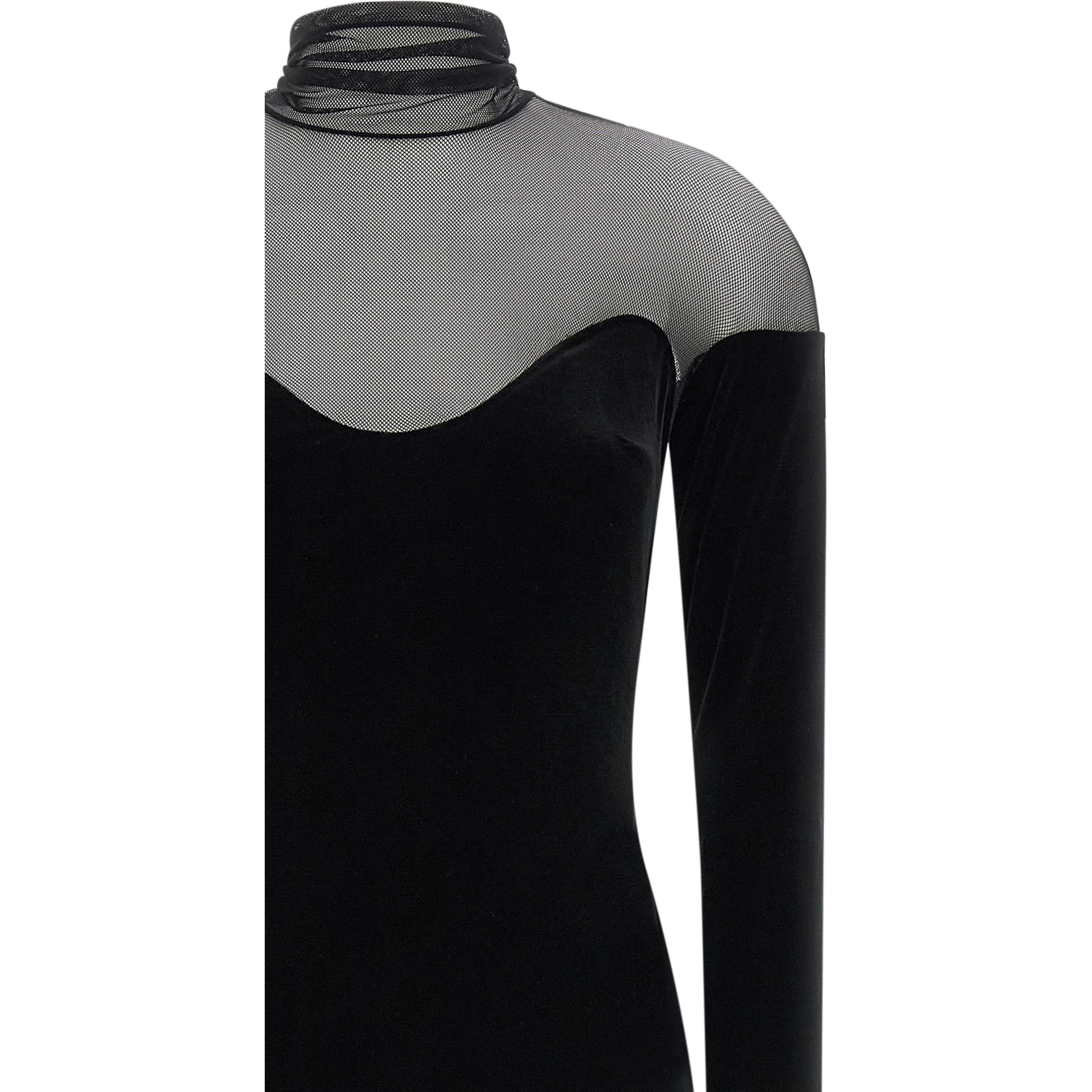 Black Polyester Long Dress