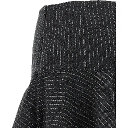 Gray Polyester Long Skirt