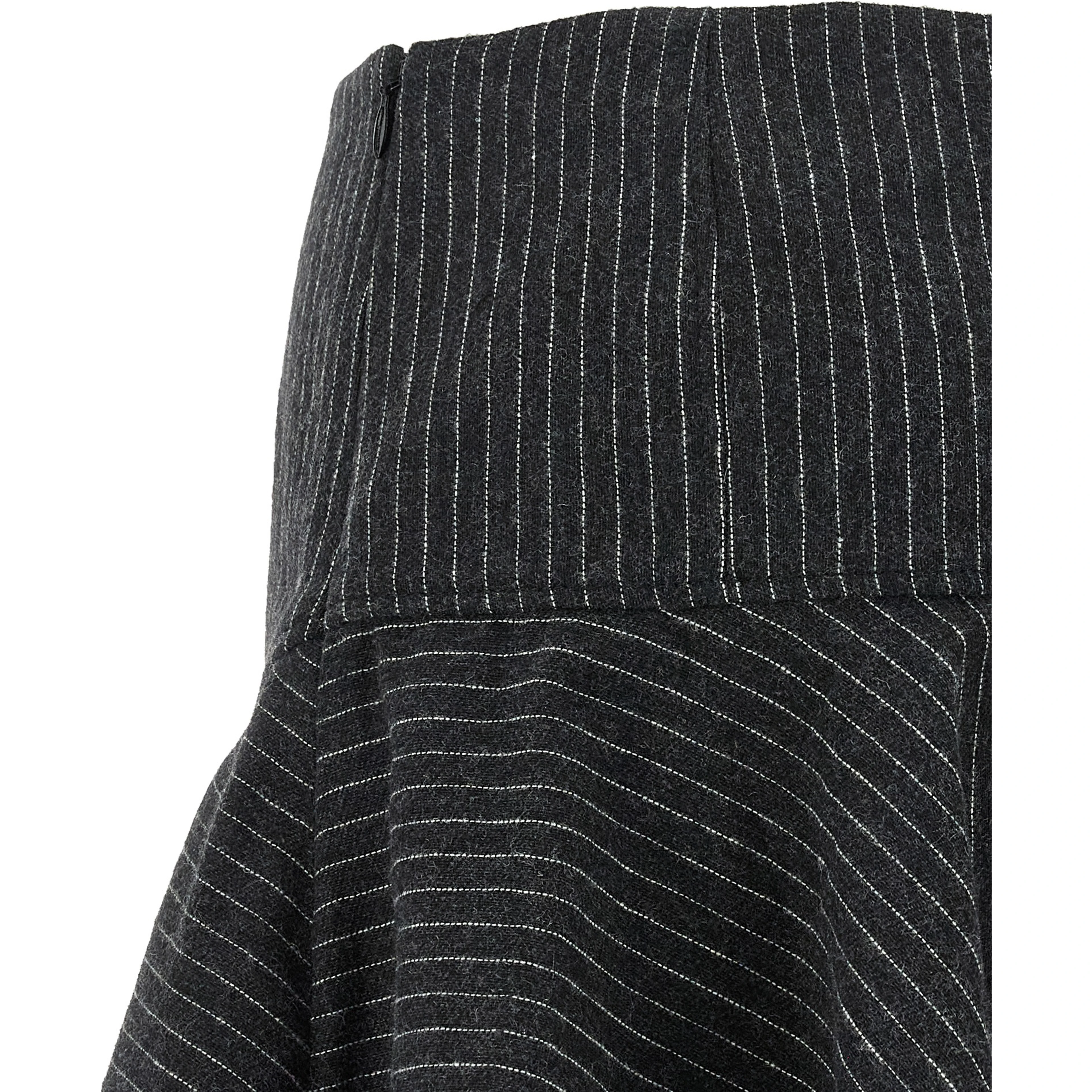 Gray Polyester Long Skirt