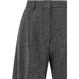 Gray Polyester Dress Pants