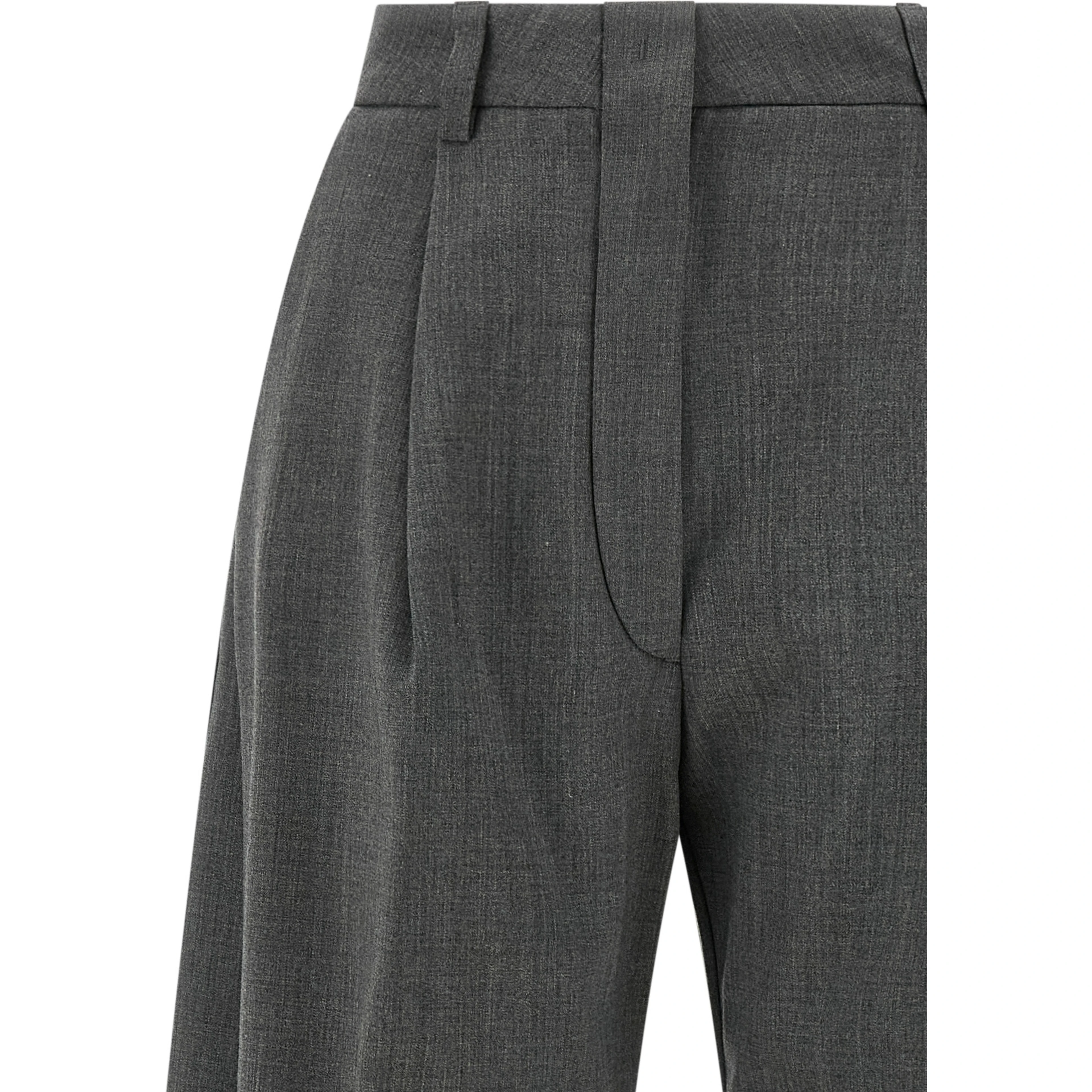 Gray Polyester Dress Pants