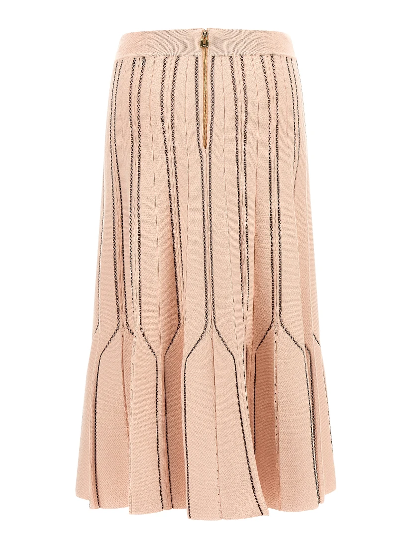 Multicolor Viscose Midi Skirt