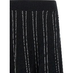 Black Viscose Midi Skirt