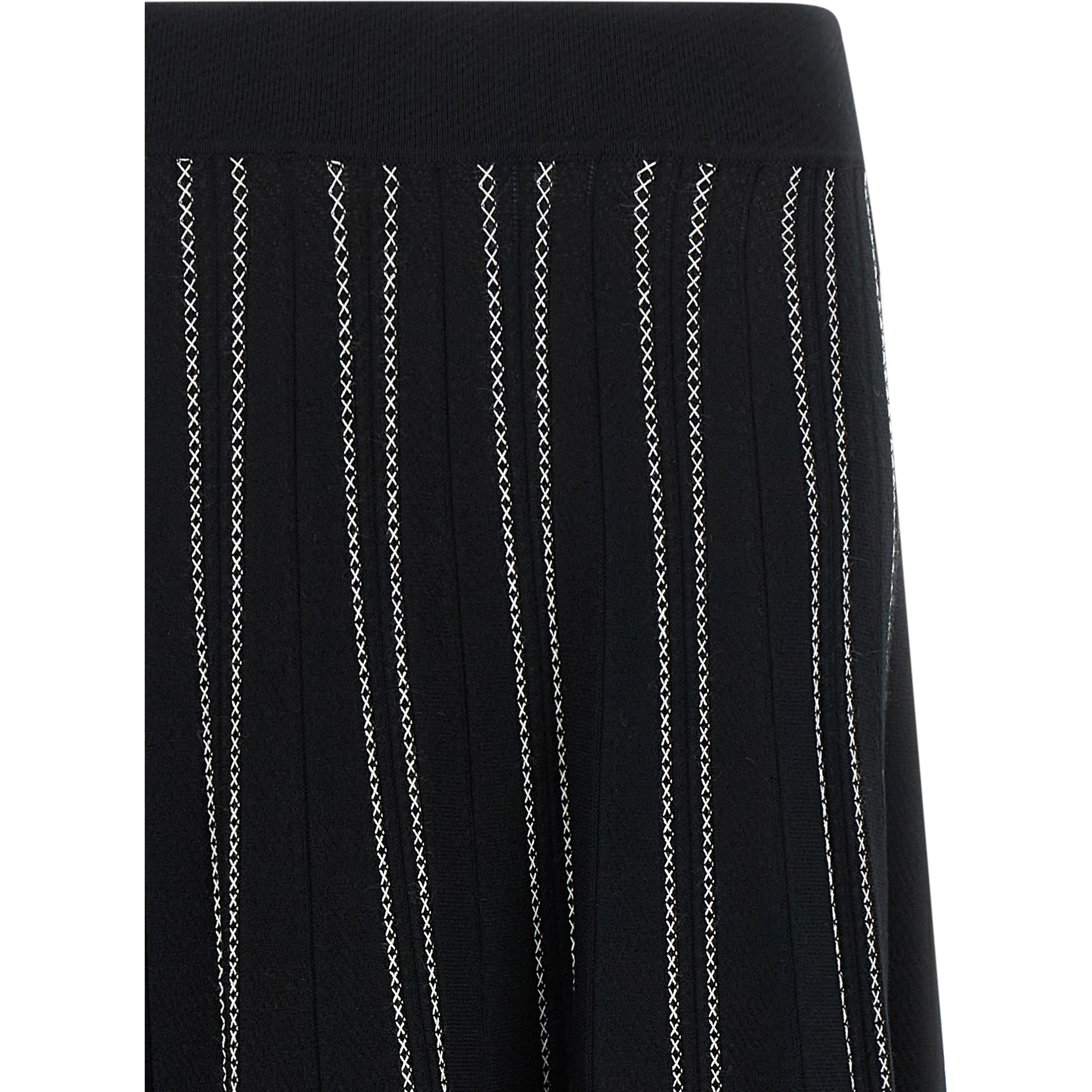 Black Viscose Midi Skirt
