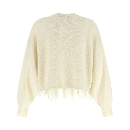 White Virgin Wool Cardigan