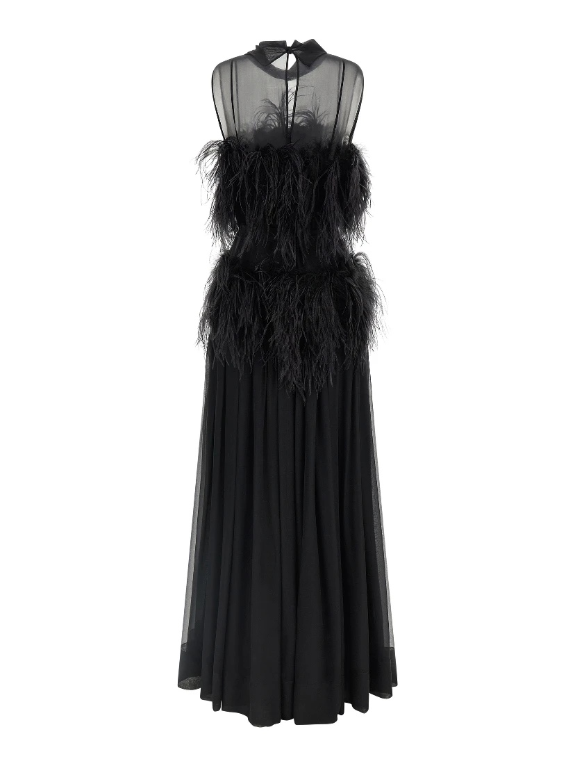 Black Silk Long Dress