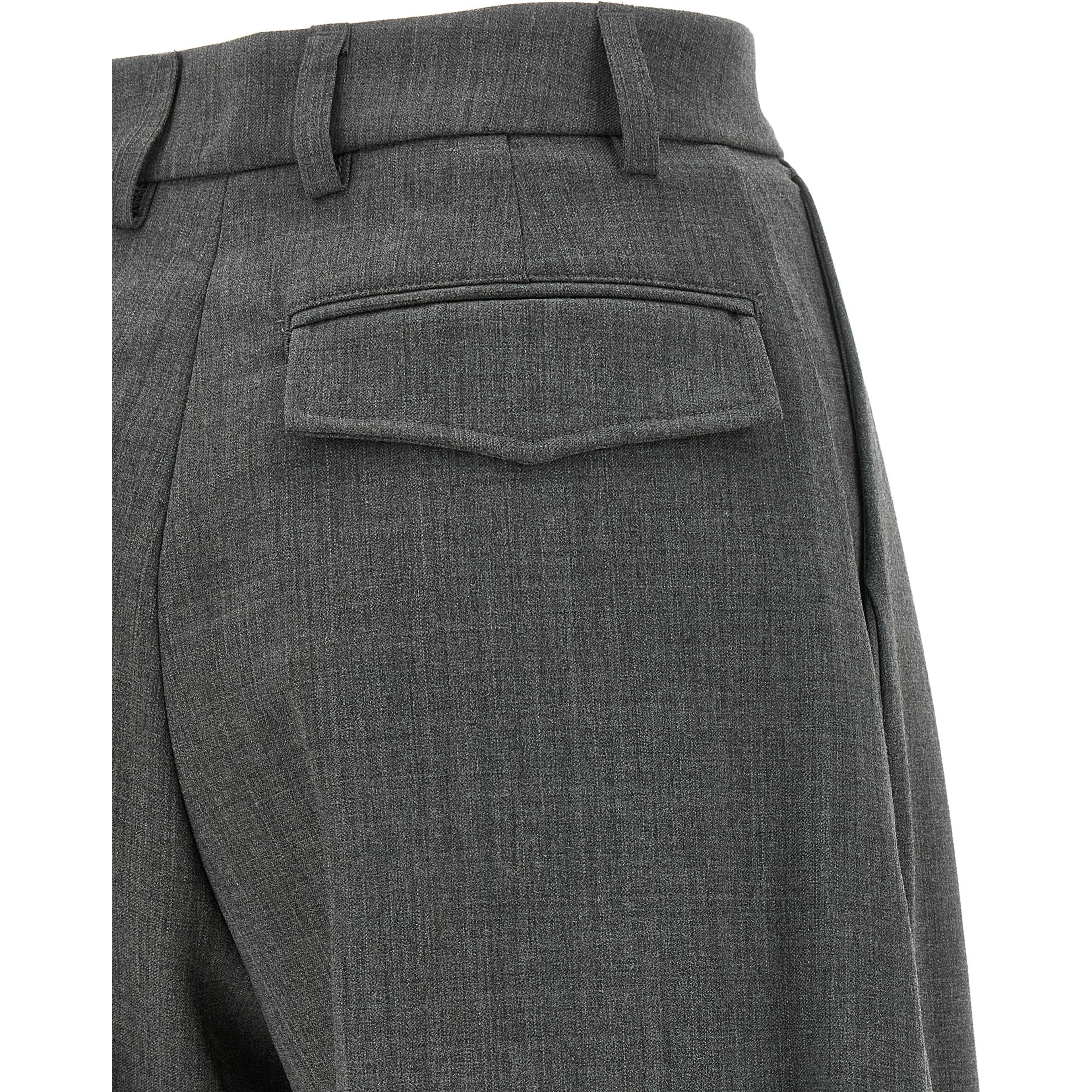 Gray Polyester Dress Pants