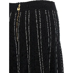 Black Viscose Midi Skirt