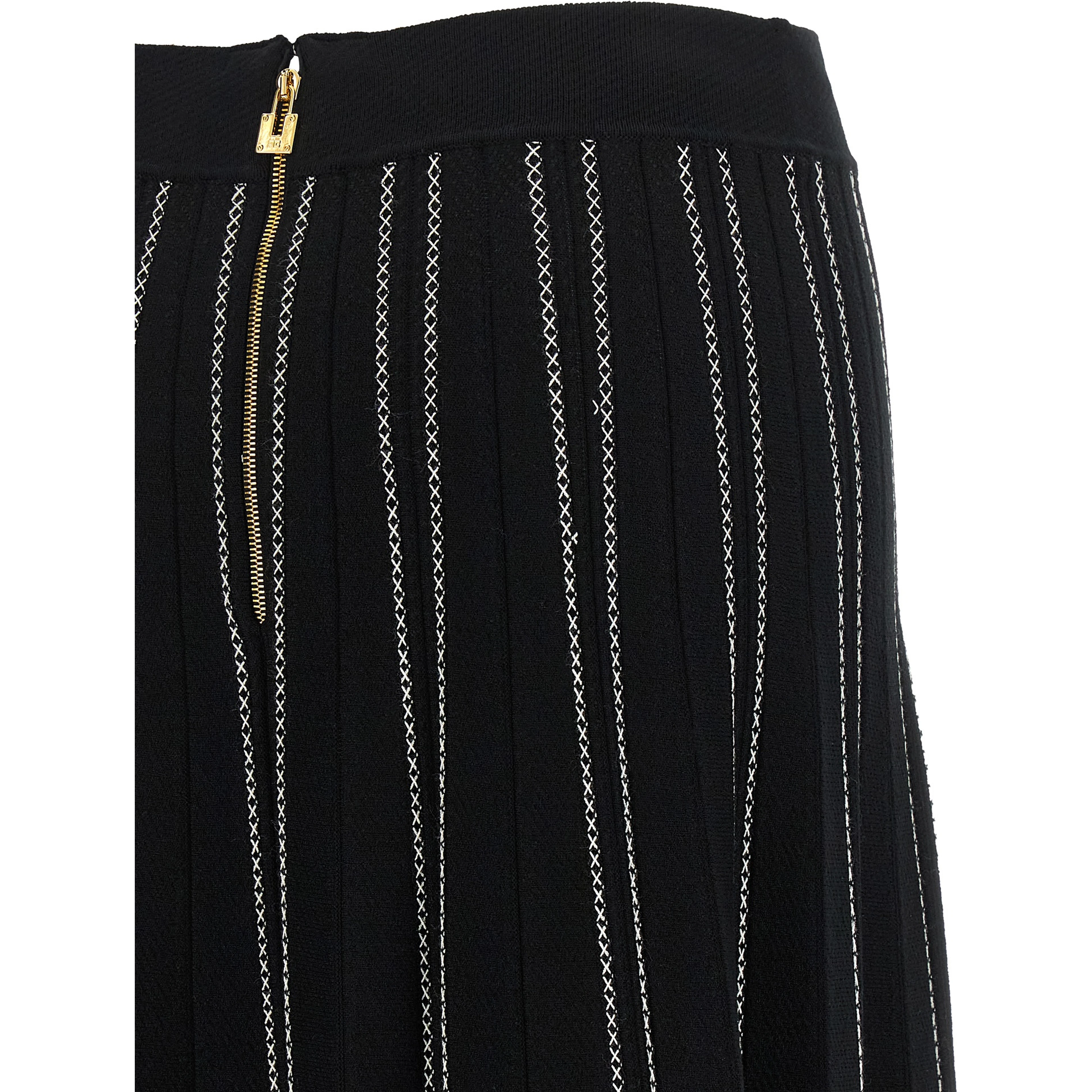 Black Viscose Midi Skirt