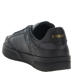 Black Leather Chunky Sneakers