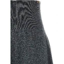 Gray Cashmere Midi Skirt