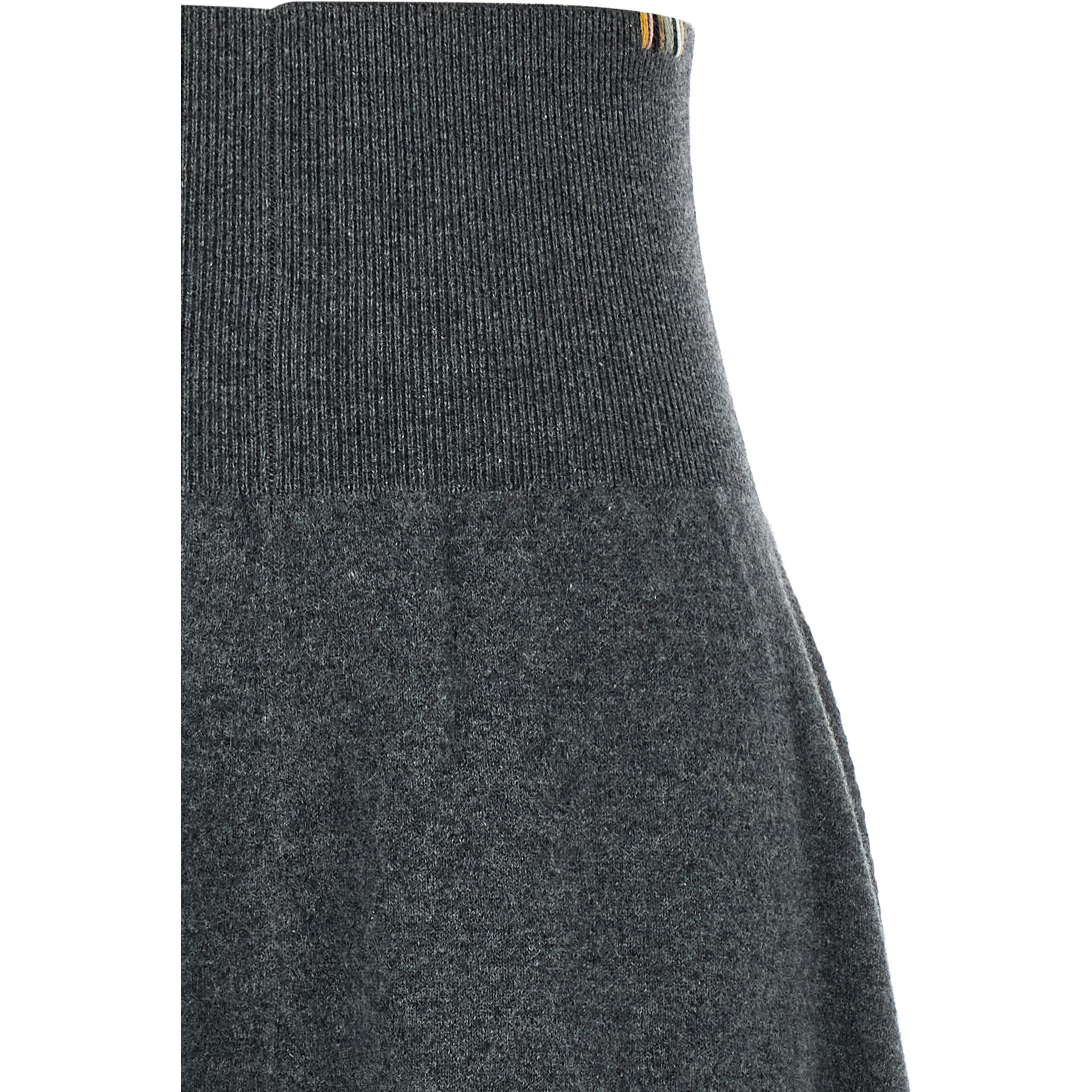 Gray Cashmere Midi Skirt