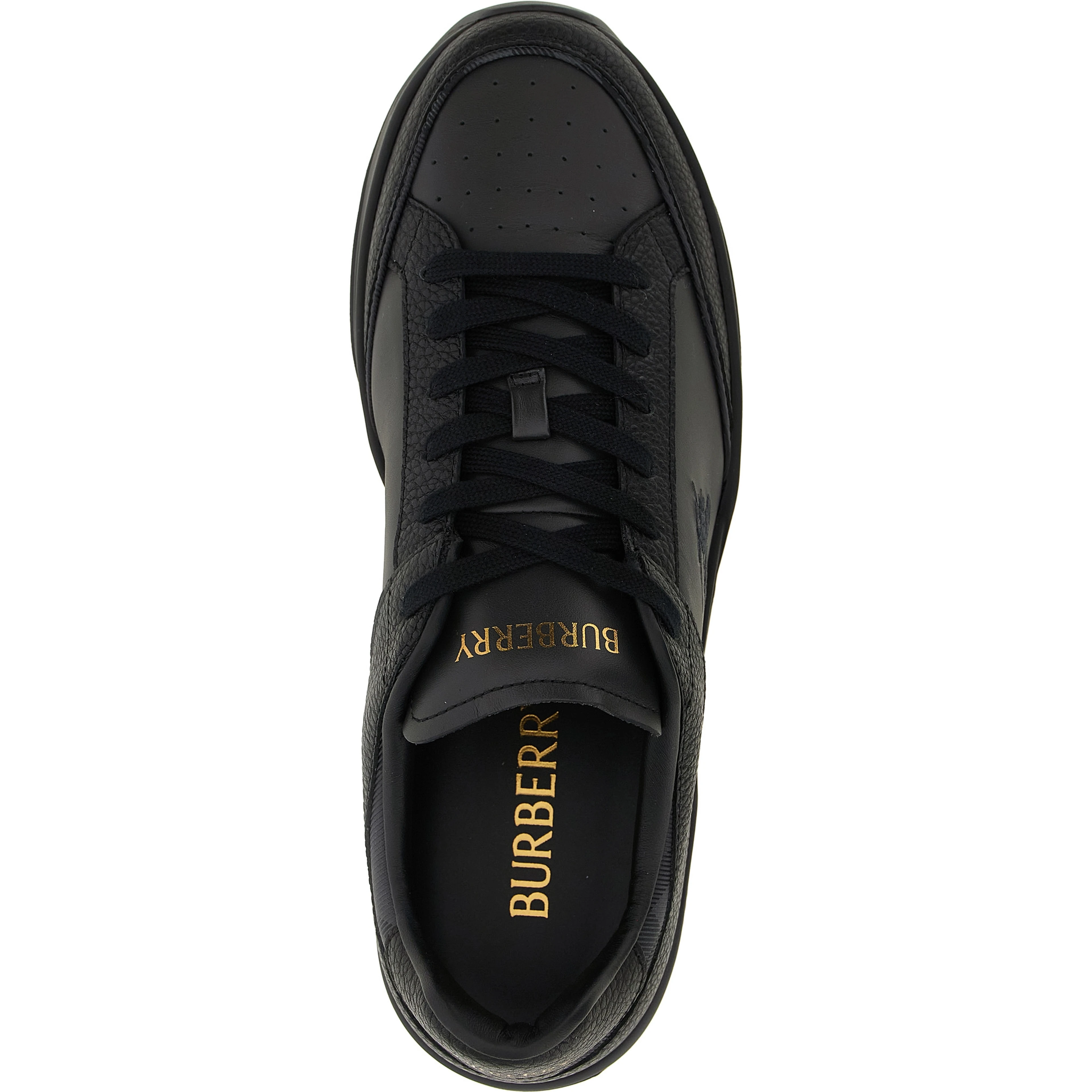 Black Leather Chunky Sneakers