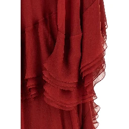 Bordeaux Silk Long Dress