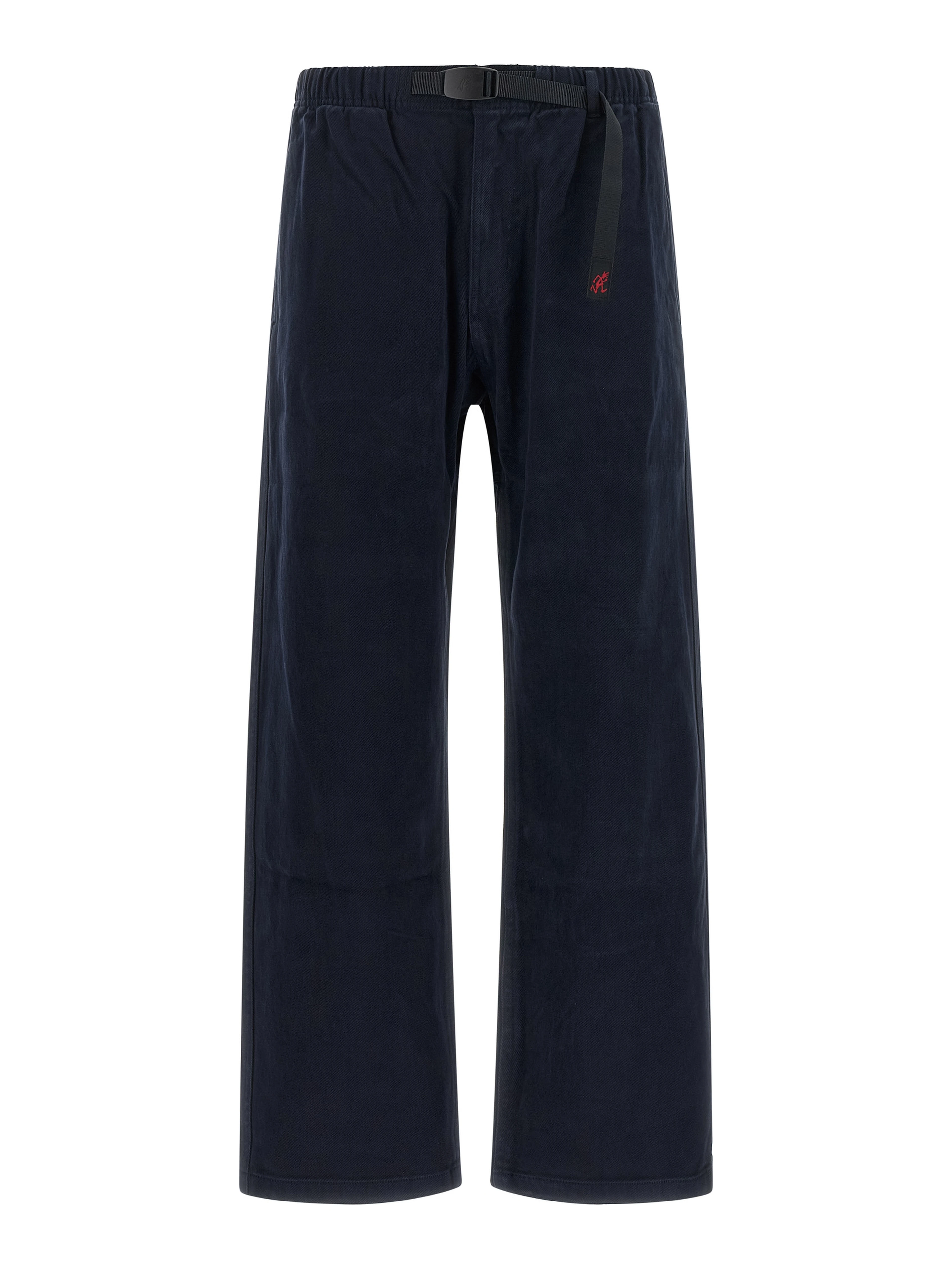Blue Cotton Casual Pants