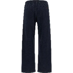 Blue Cotton Casual Pants
