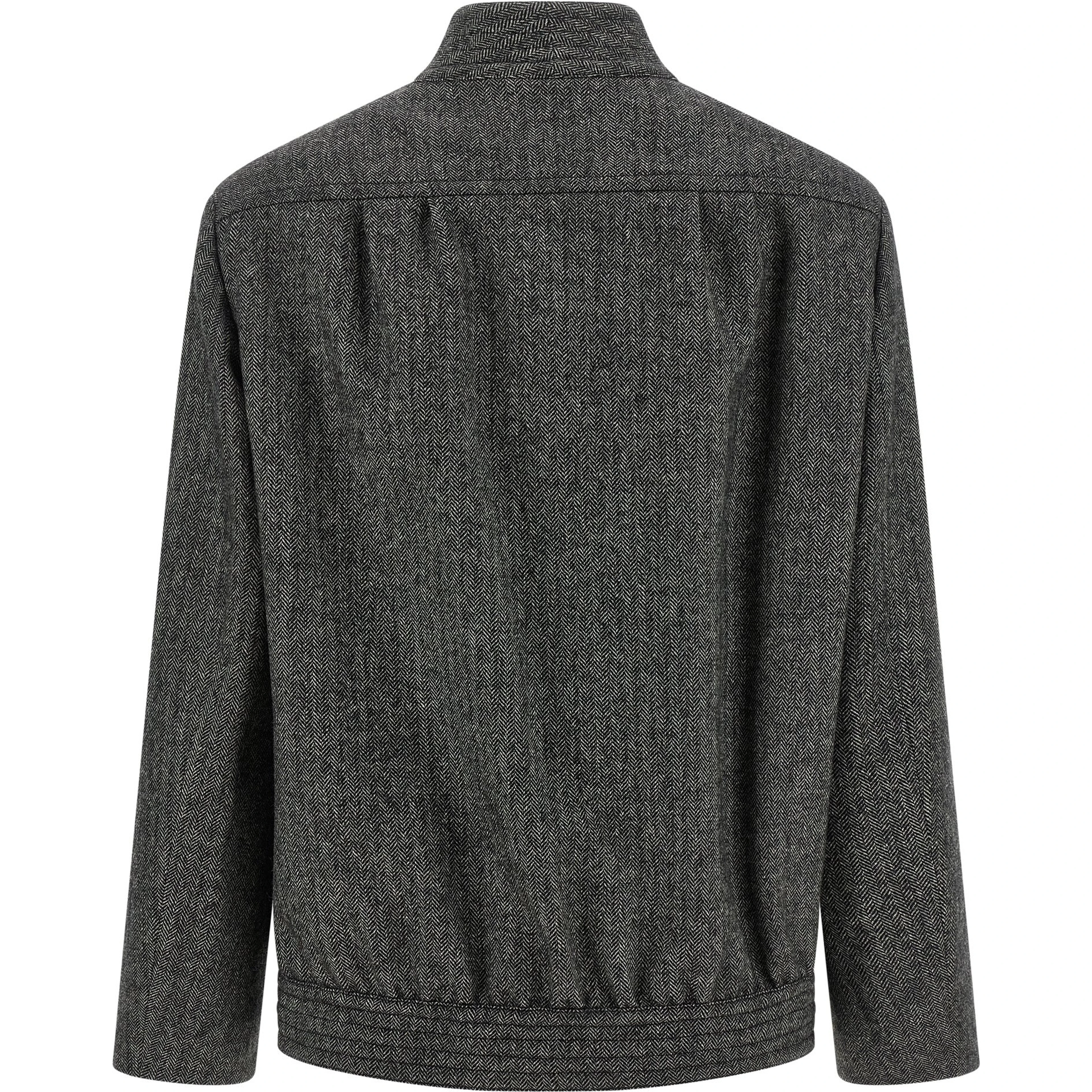 Gray Virgin Wool Full-Length Jacket
