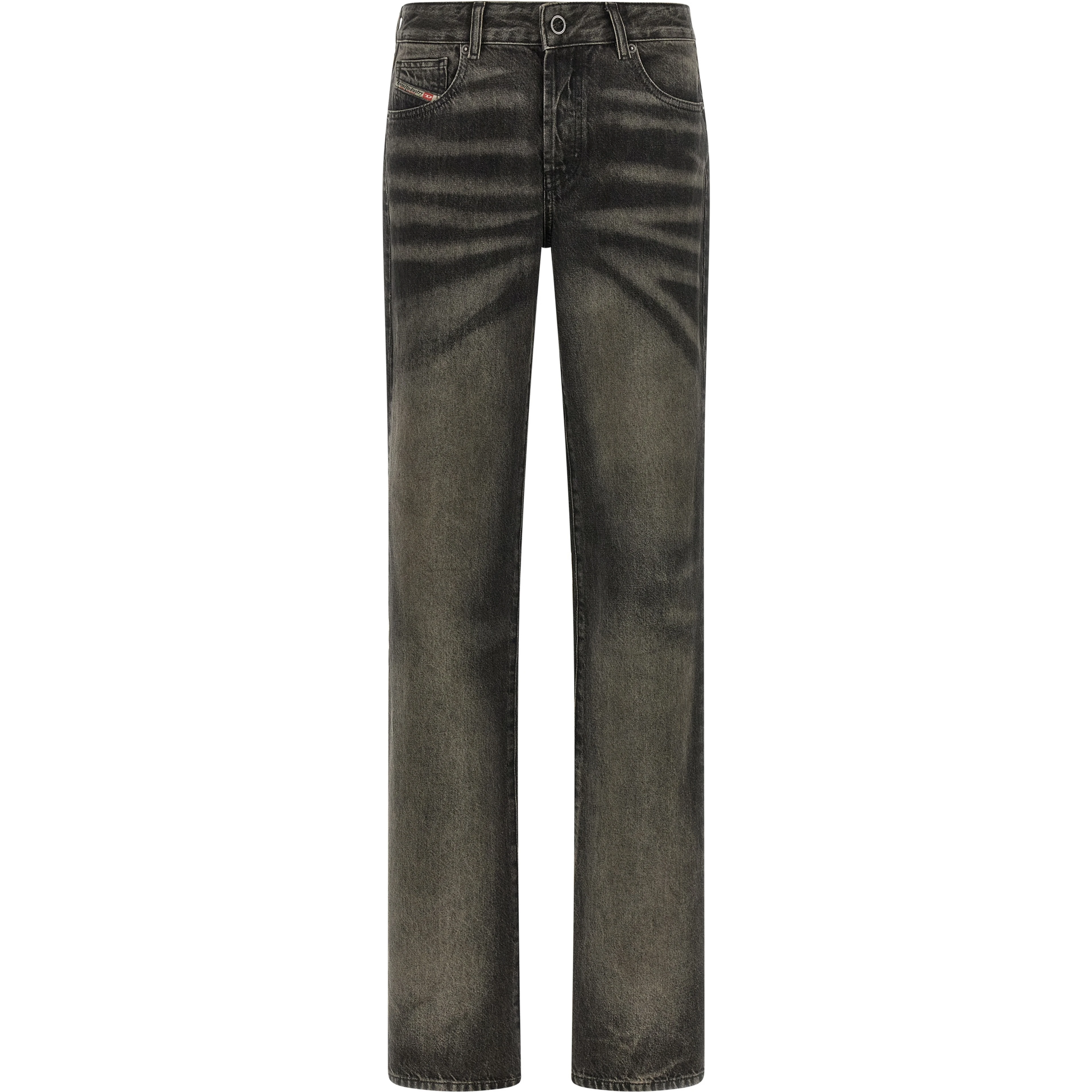 Black Cotton Straight-Leg Jeans