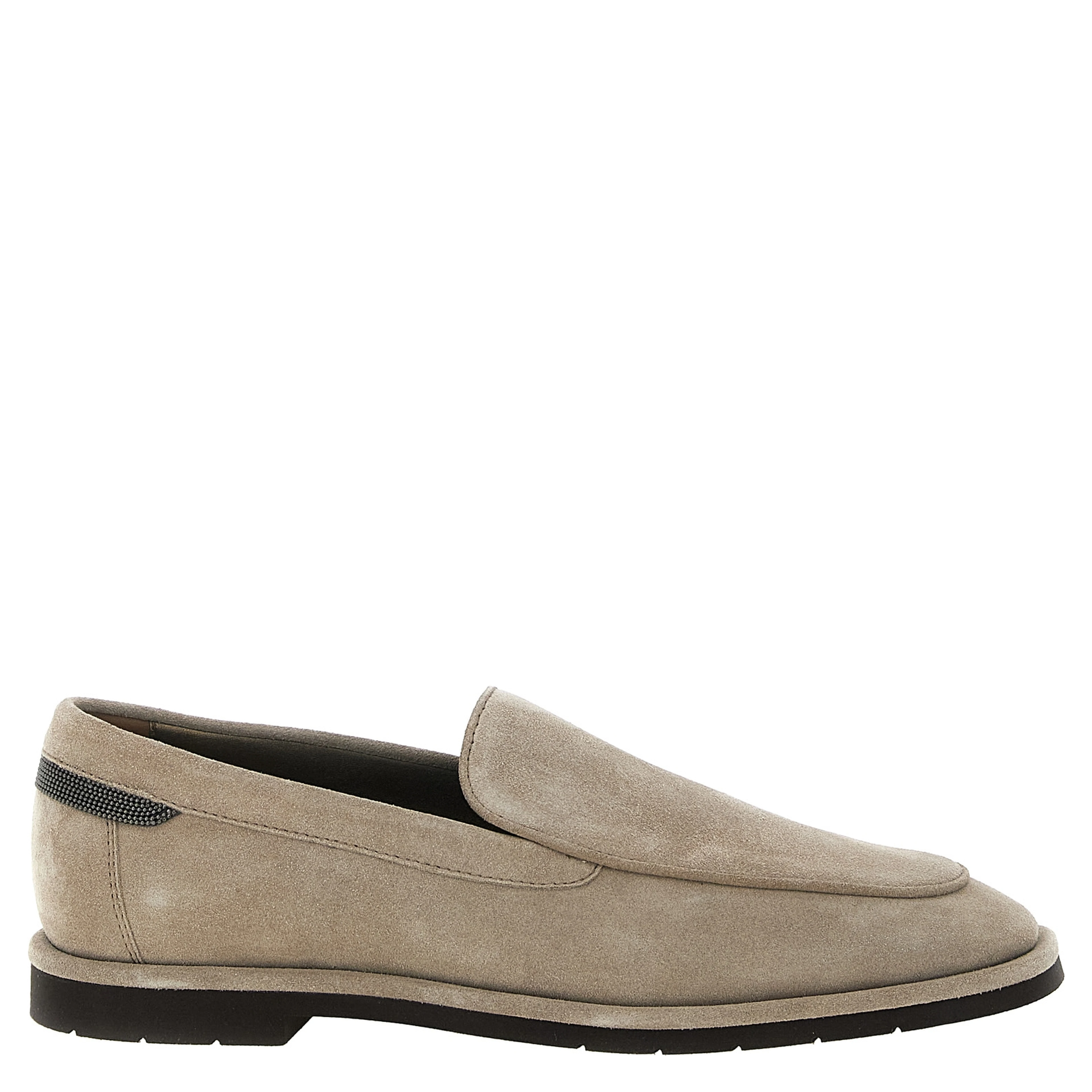 Beige Calfskin Slip-On Loafers