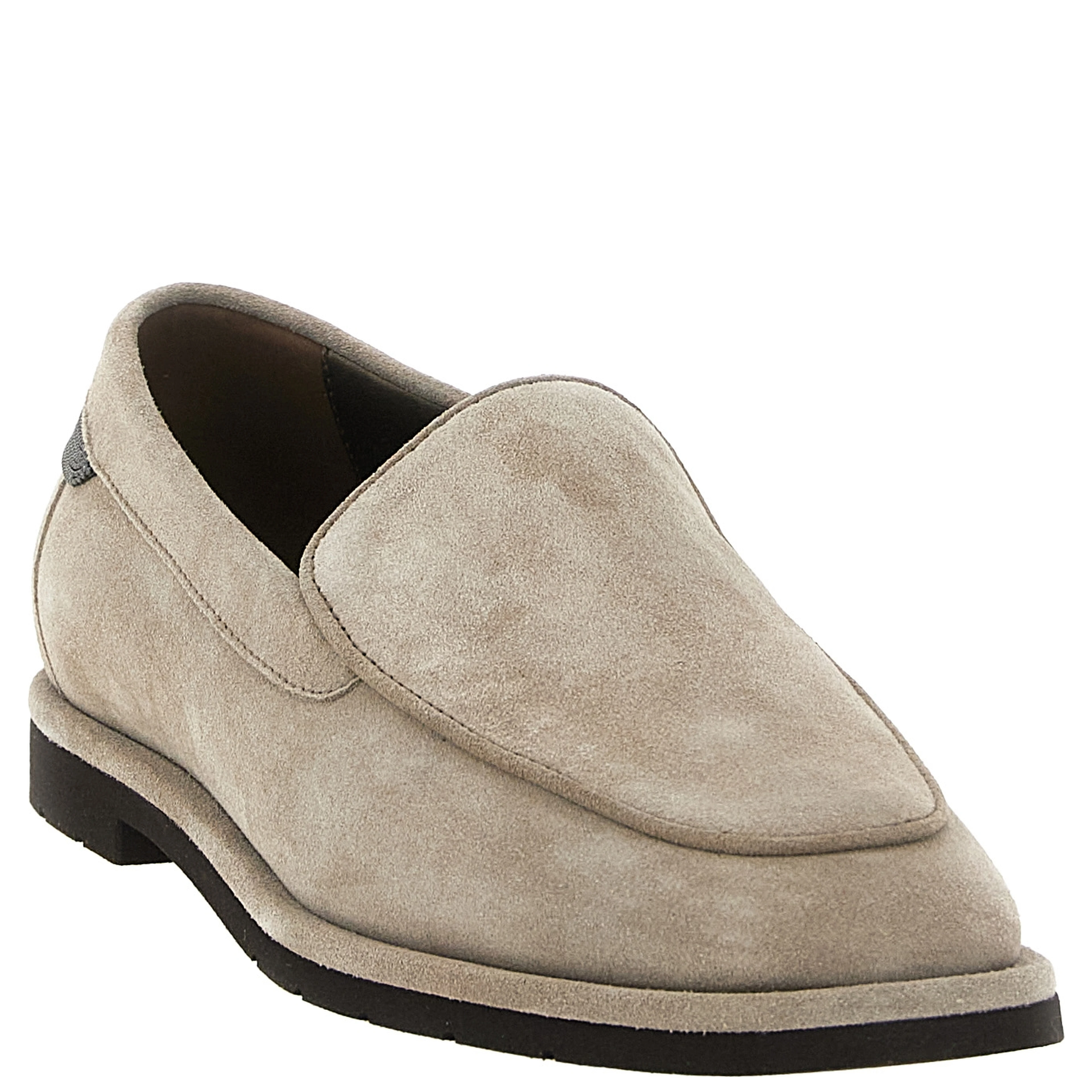 Beige Calfskin Slip-On Loafers