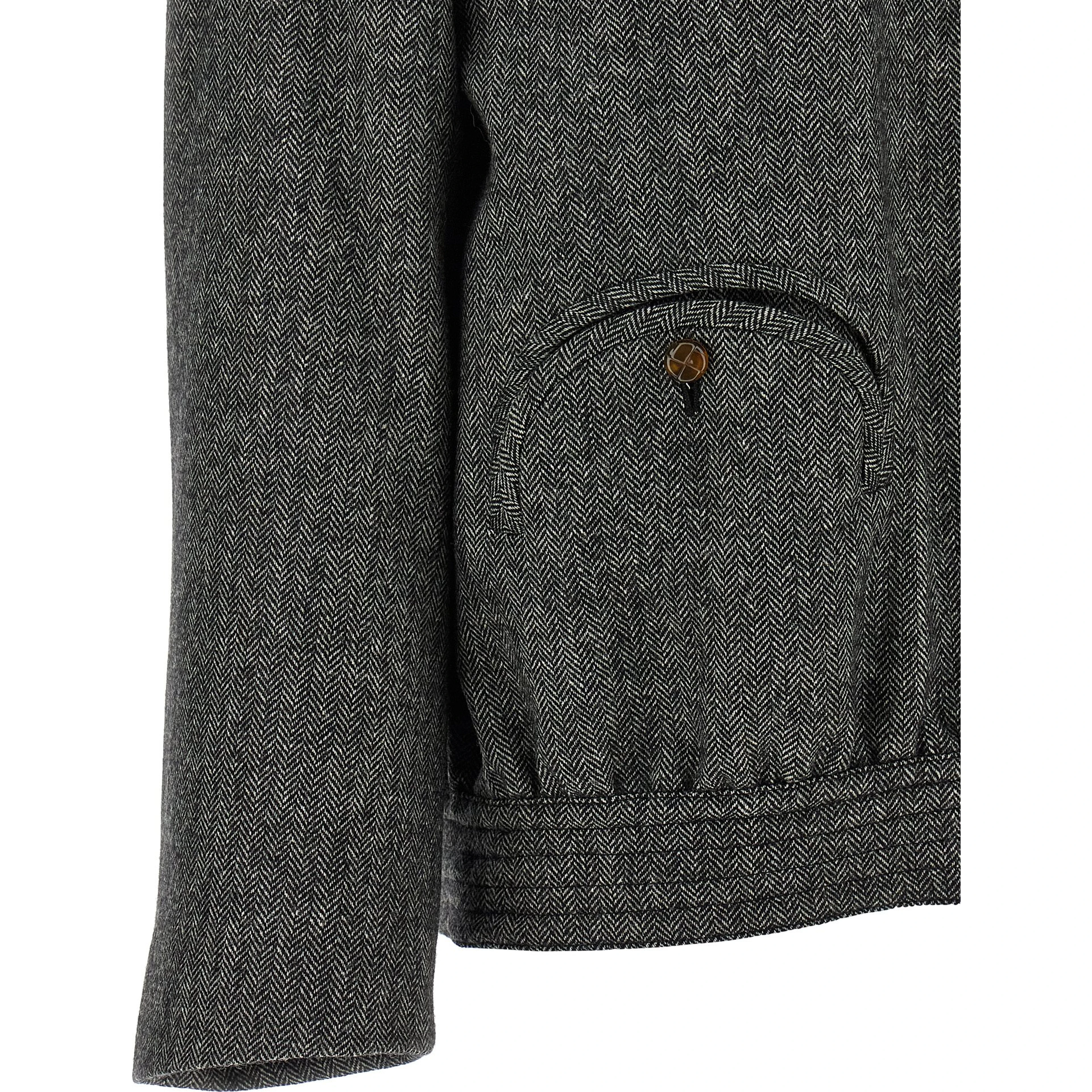 Gray Virgin Wool Full-Length Jacket