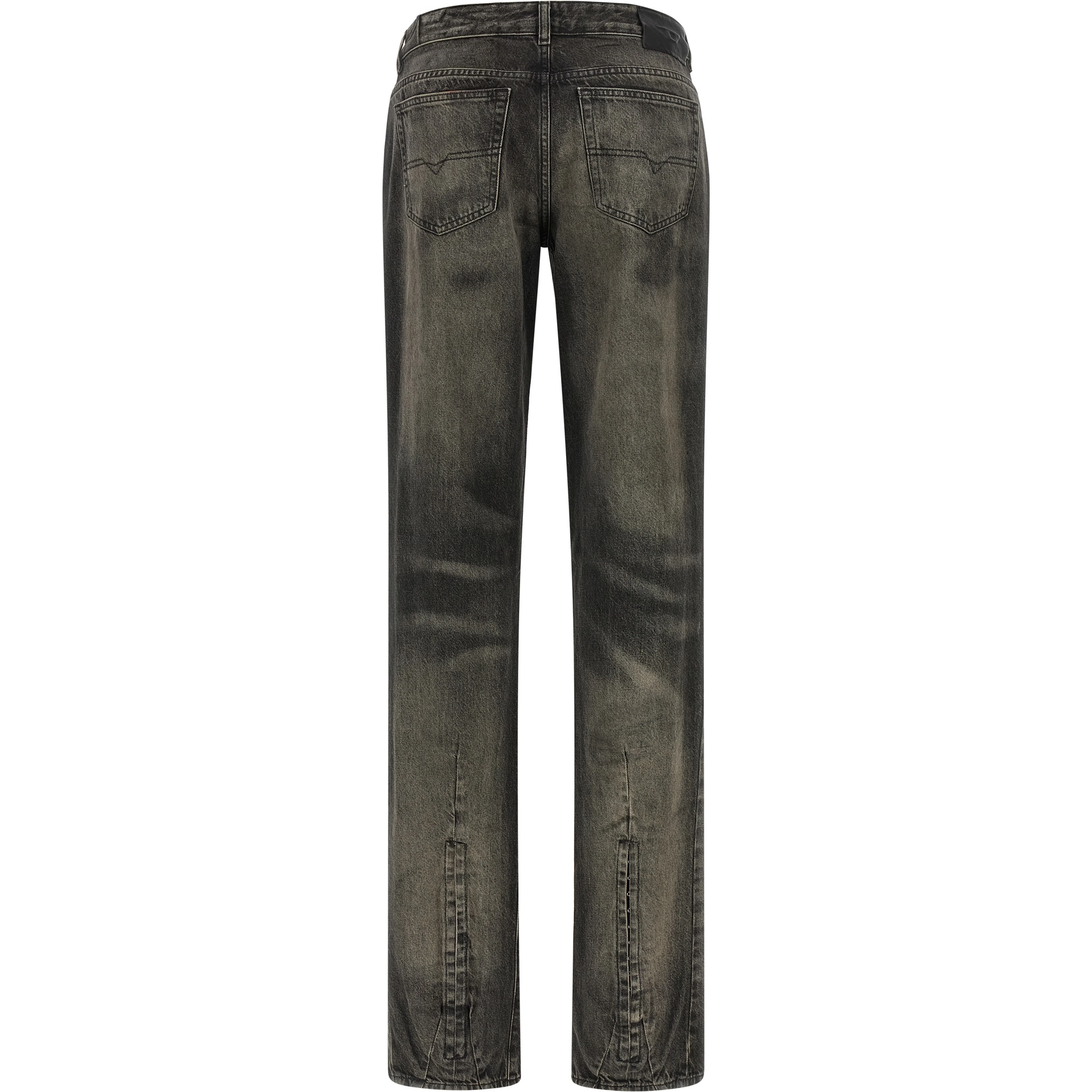 Black Cotton Straight-Leg Jeans