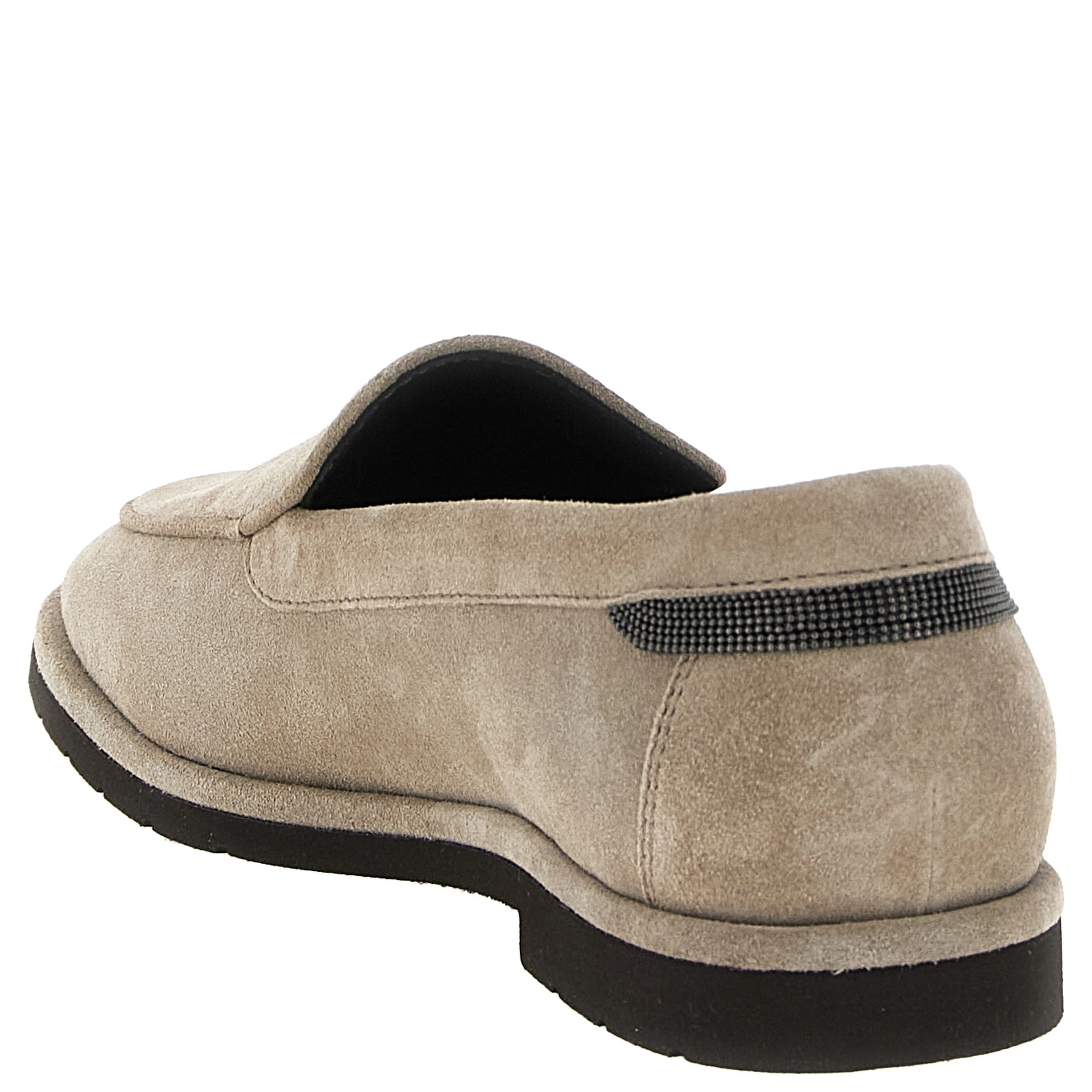 Beige Calfskin Slip-On Loafers