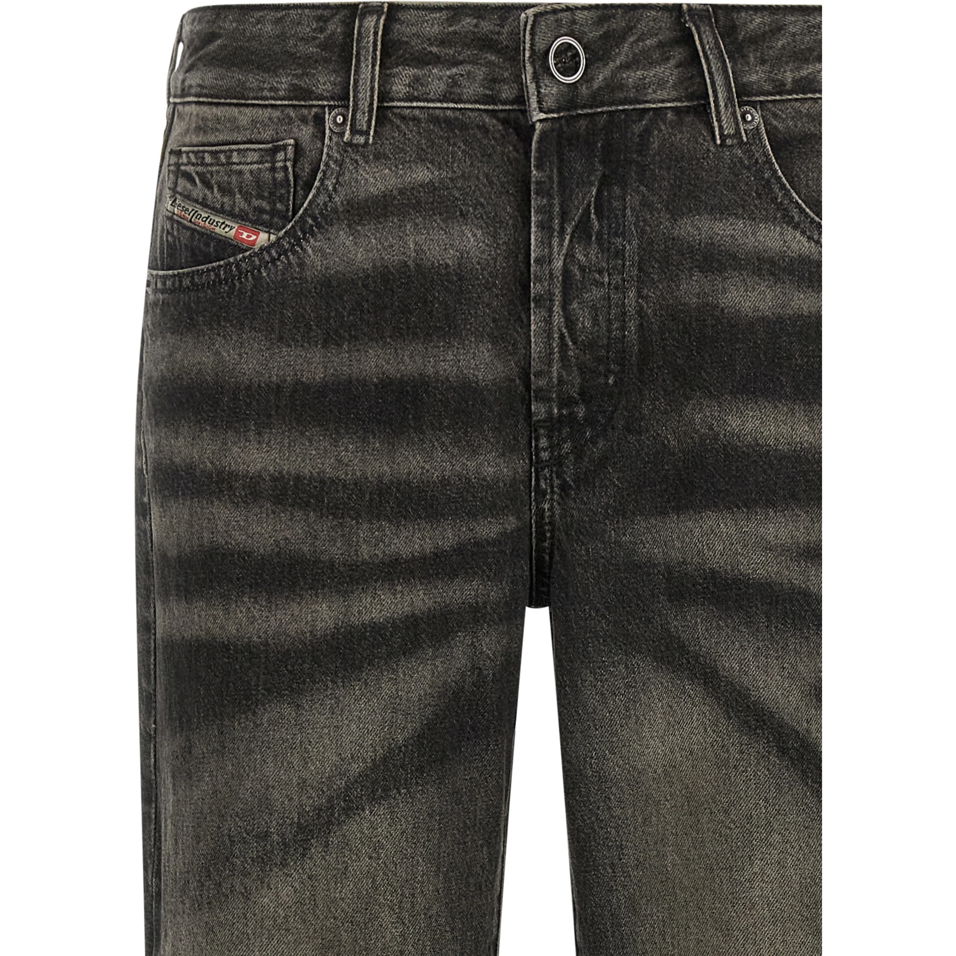 Black Cotton Straight-Leg Jeans