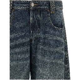 Blue Cotton Relaxed Fit Jeans