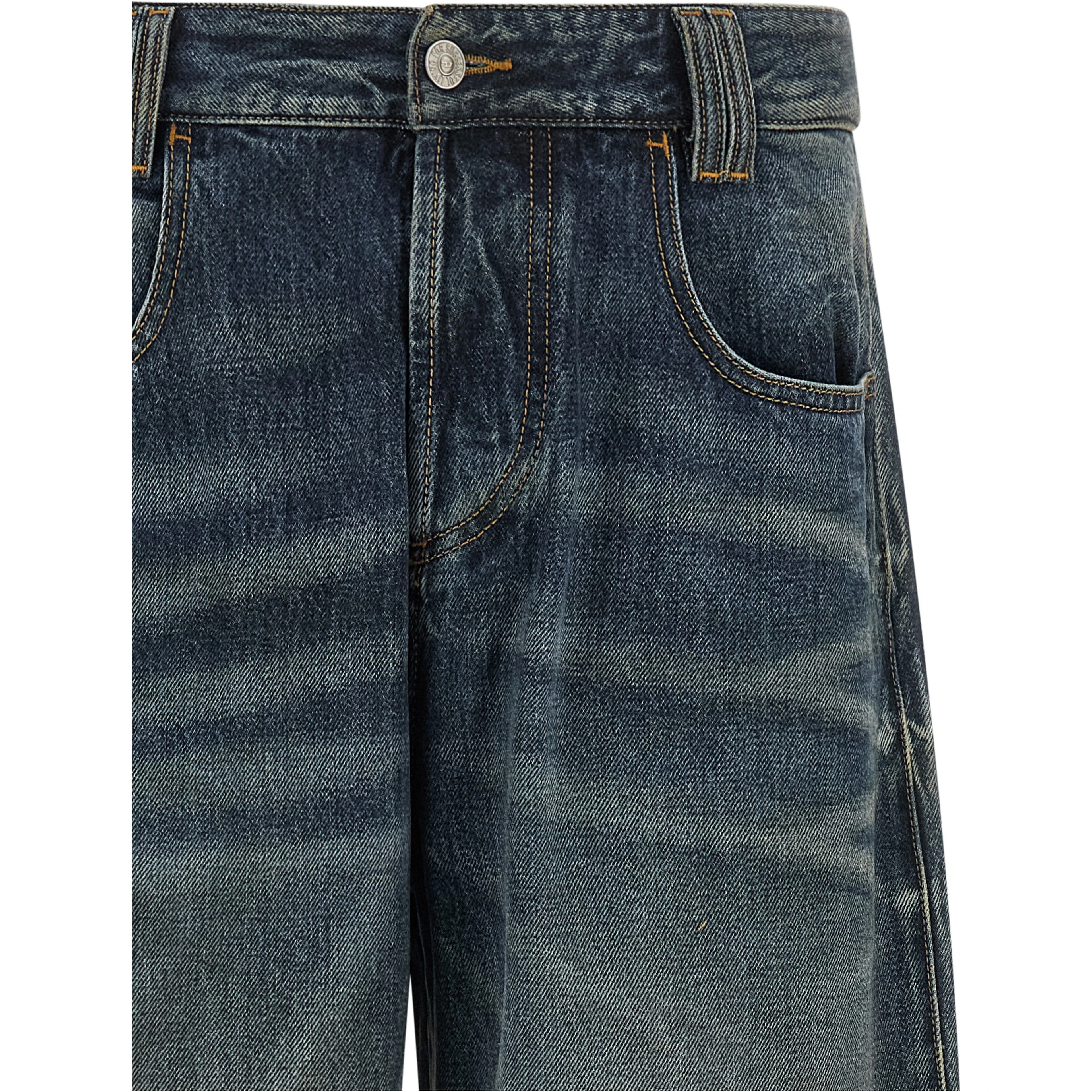 Blue Cotton Relaxed Fit Jeans