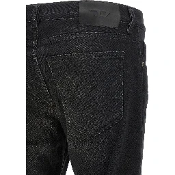 Black Cotton Tapered Jeans