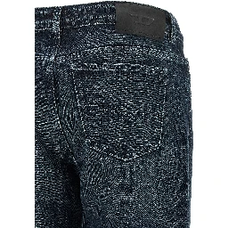 Blue Cotton Straight-Leg Jeans