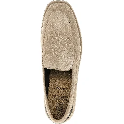 Beige Calfskin Slip-On Loafers