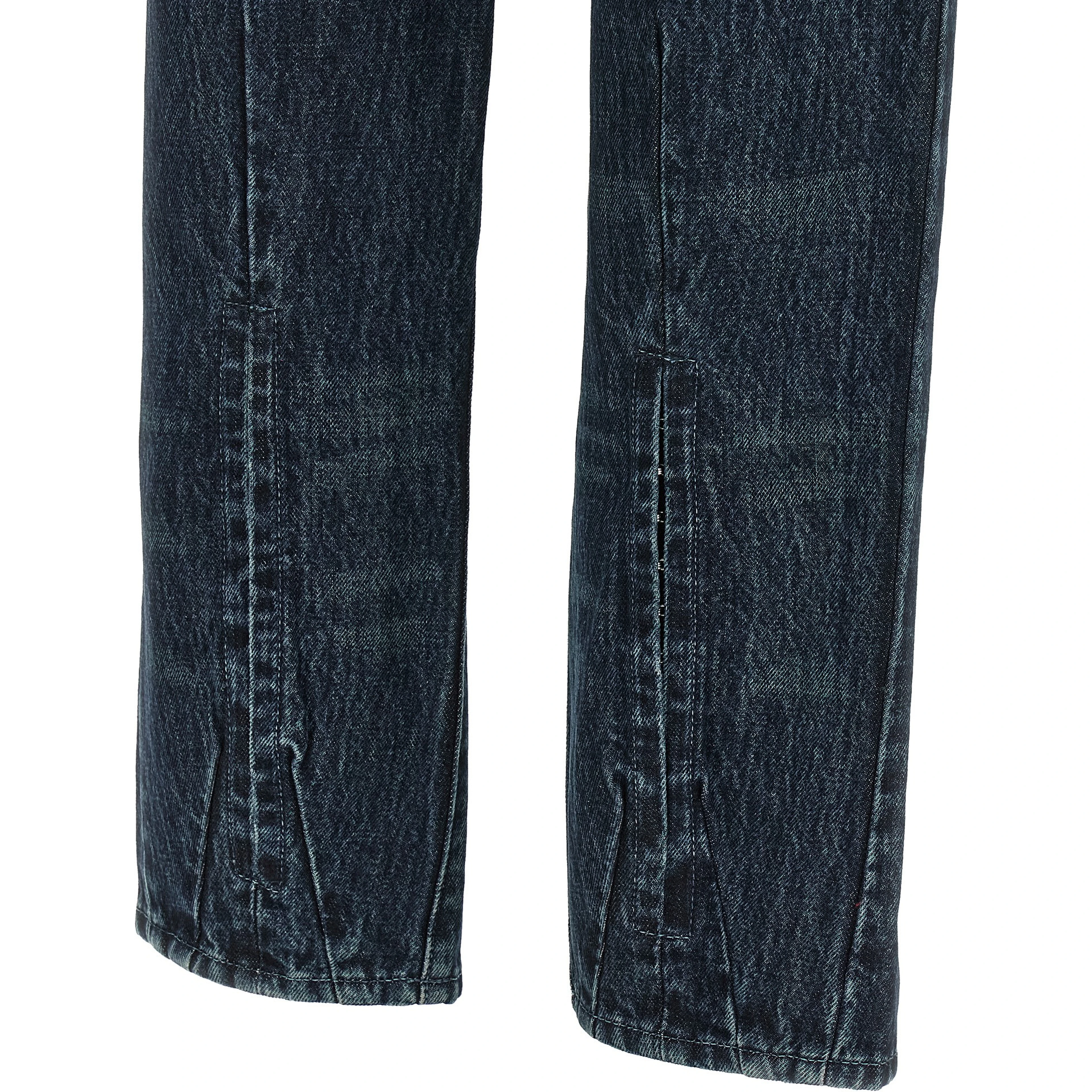 Blue Cotton Straight-Leg Jeans