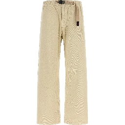 Beige Cotton Casual Pants