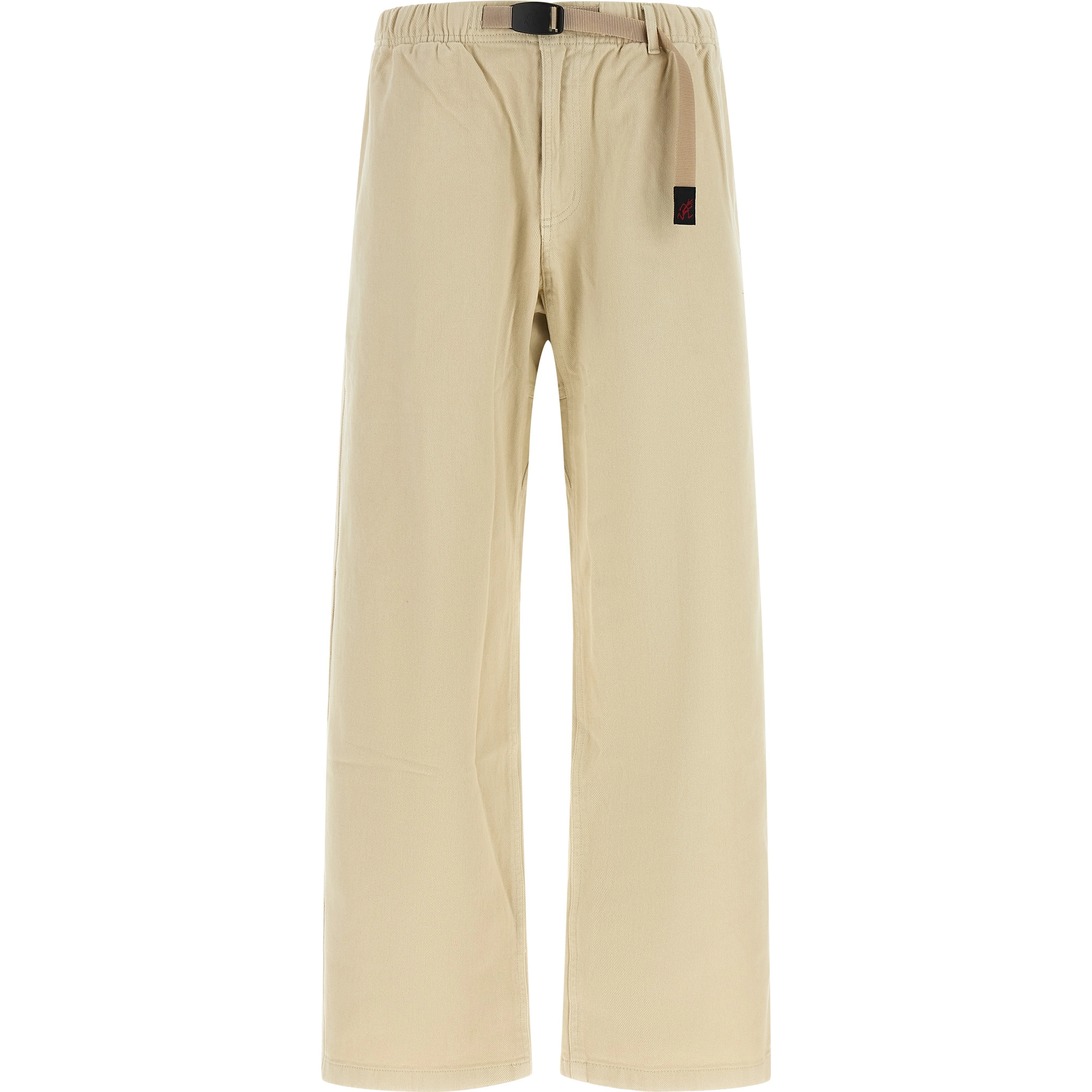 Beige Cotton Casual Pants