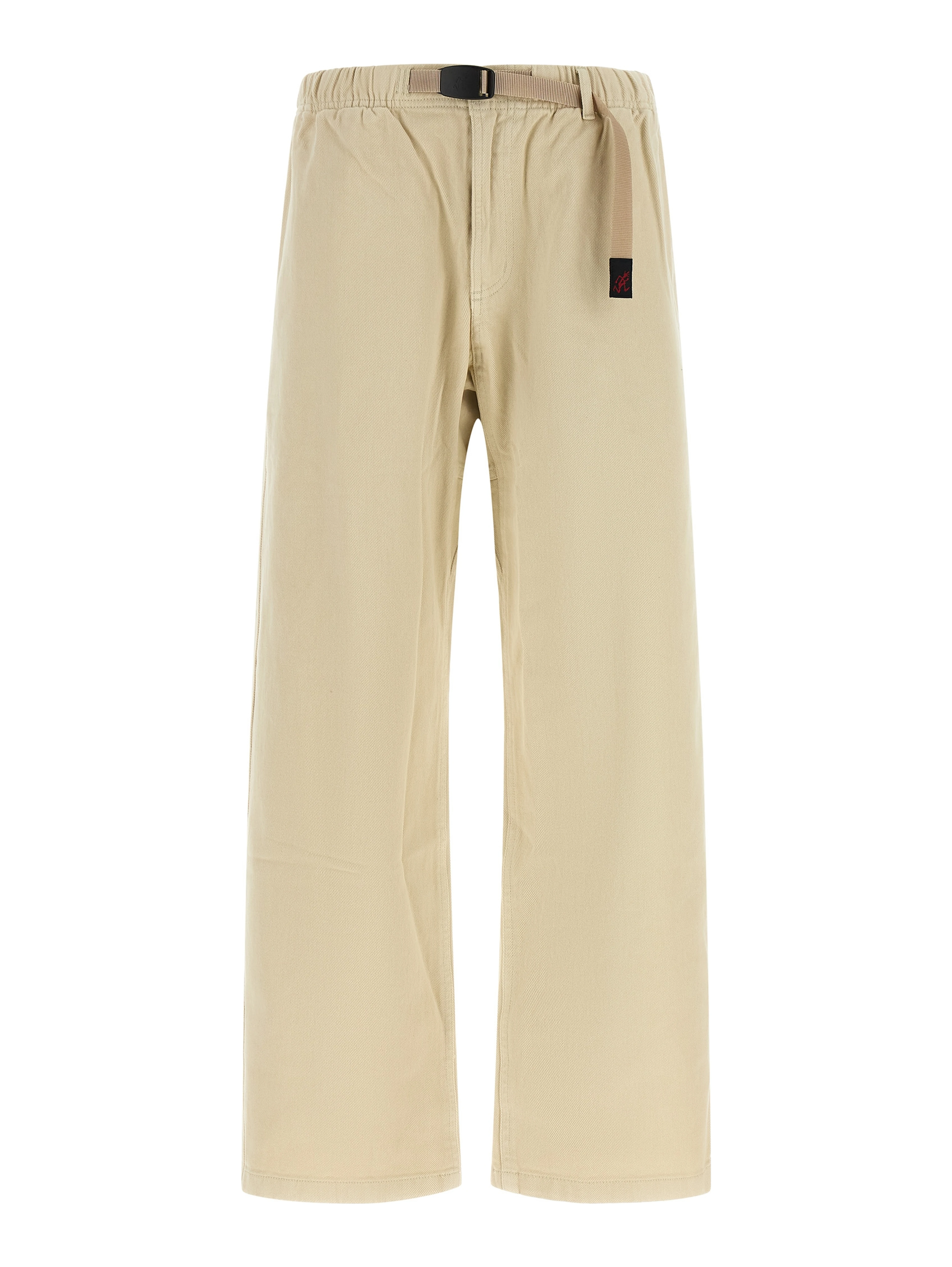 Beige Cotton Casual Pants