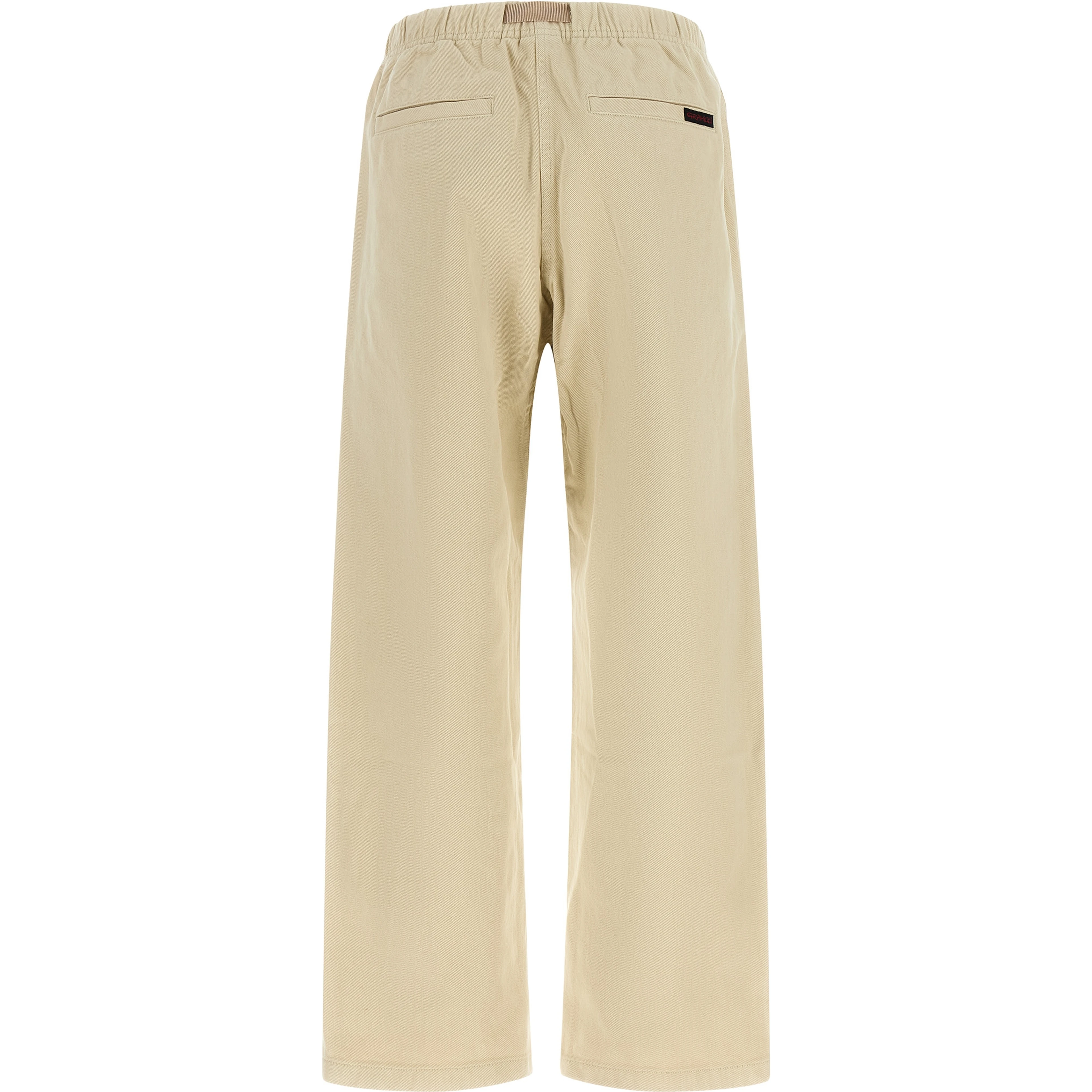 Beige Cotton Casual Pants